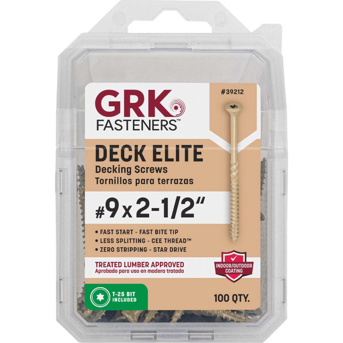 GRK Deck Elite #9 x 2-1/2 In. Star Drive Bugle-Head Deck Screw (100-Count) Image 3