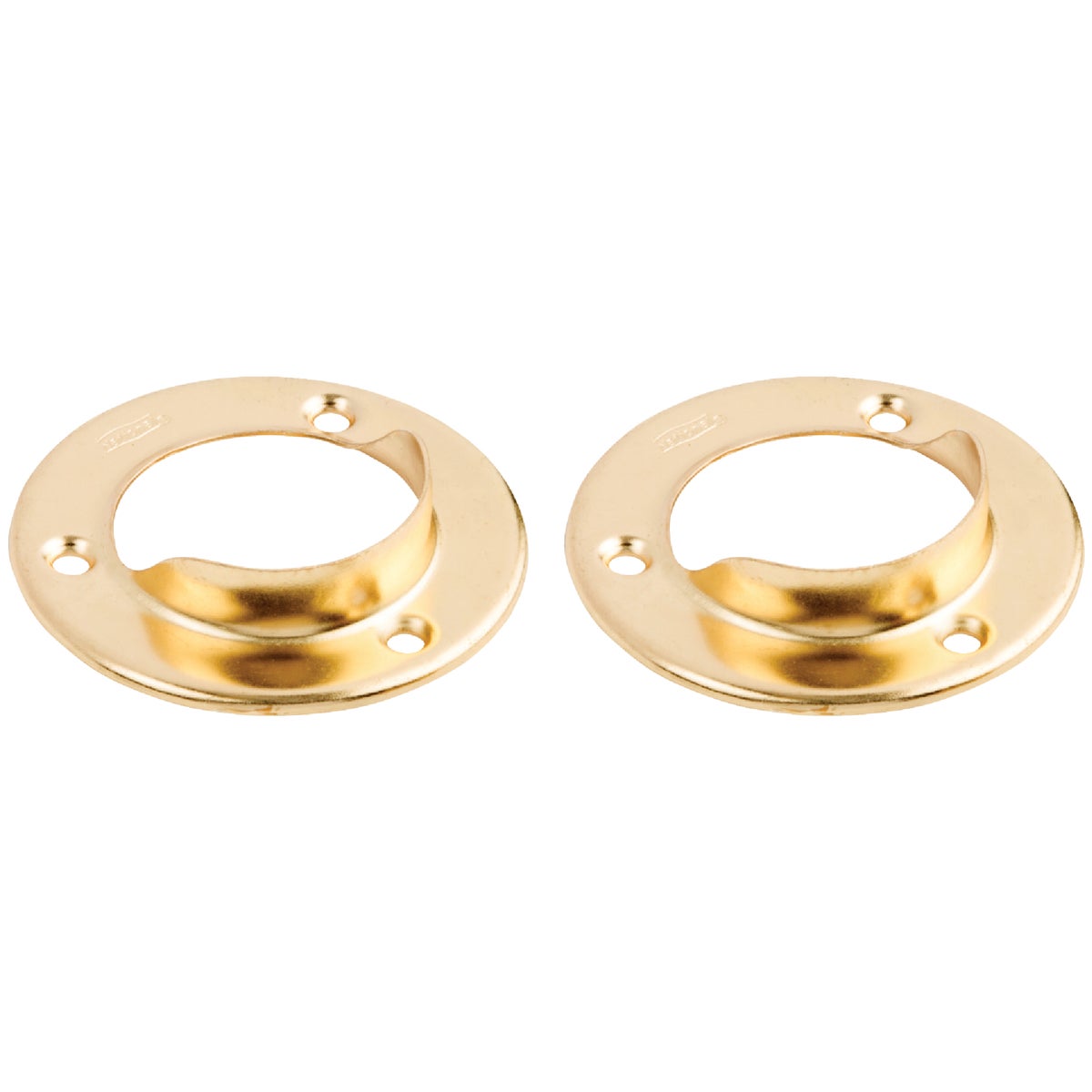 National Hardware 1-3/8 In. Satin Brass Steel Closet Rod Socket (2-Pack)