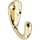 National Hardware Brass Single Clothes Hook (2-Pack) Image 1