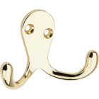 National Hardware Brass Double Clothes Hook (2-Pack) Image 1