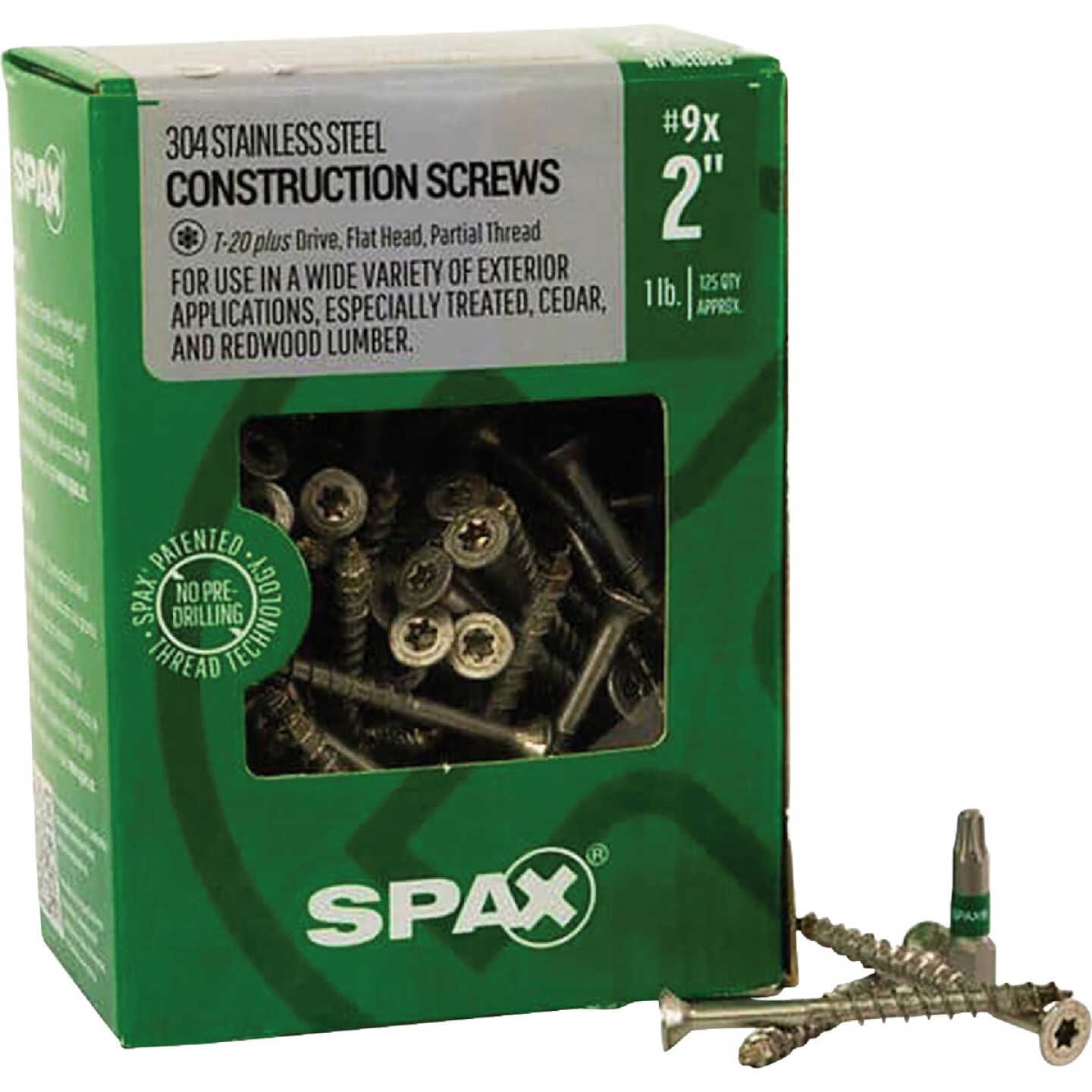 SPAX #9 x 2 In. T20 Plus Flat Head 304 Stainless Steel (Exterior Rated) Wood Screw (125-Count) Image 5