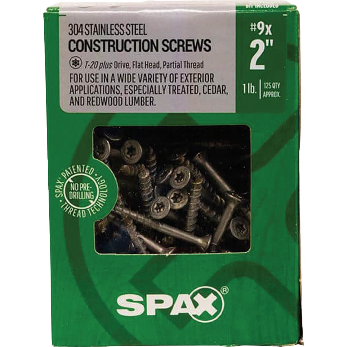 SPAX #9 x 2 In. T20 Plus Flat Head 304 Stainless Steel (Exterior Rated) Wood Screw (125-Count) Image 6
