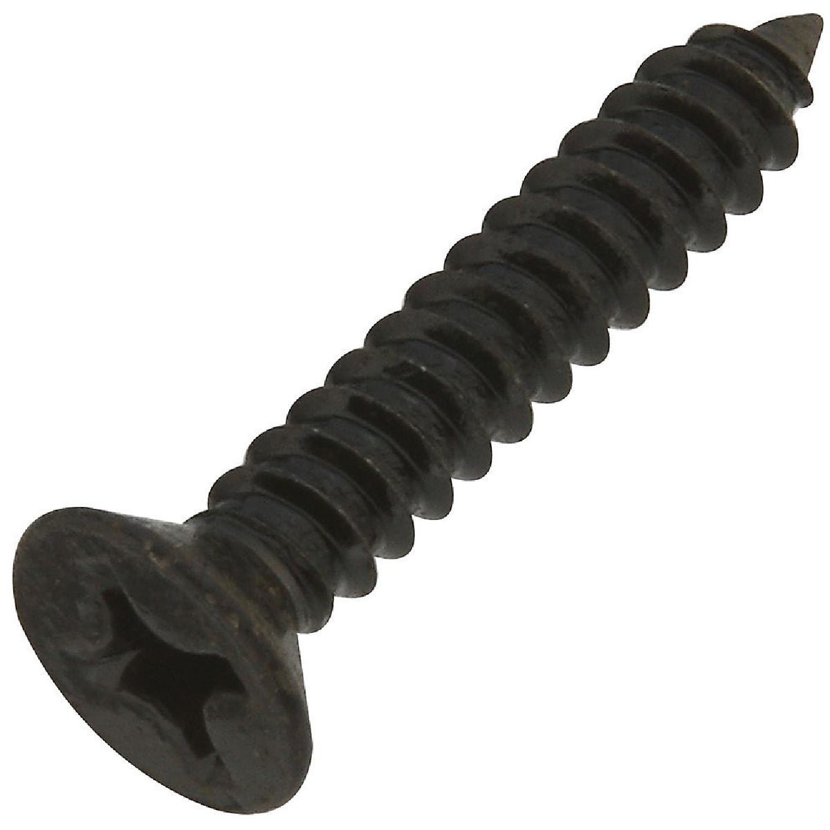 National Hardware #12 x 1-1/4 In. Phillips Flat Head Black Wood Screw (18-Count)