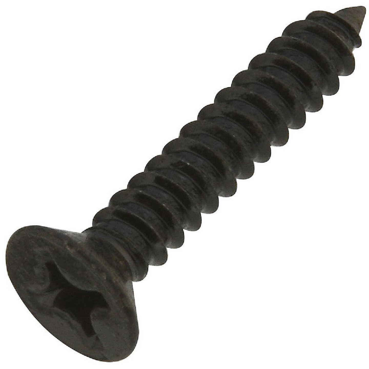 National Hardware #12 x 1-1/4 In. Phillips Flat Head Black Wood Screw (18-Count) Image 1