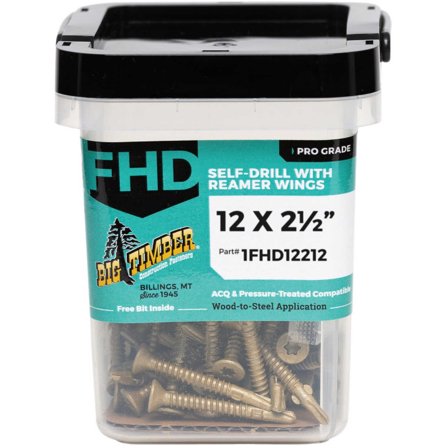 Big Timber #12 x 2-1/2 In. Flat Head Self-Drilling Wood to Metal Screw (1 Lb.) Image 1
