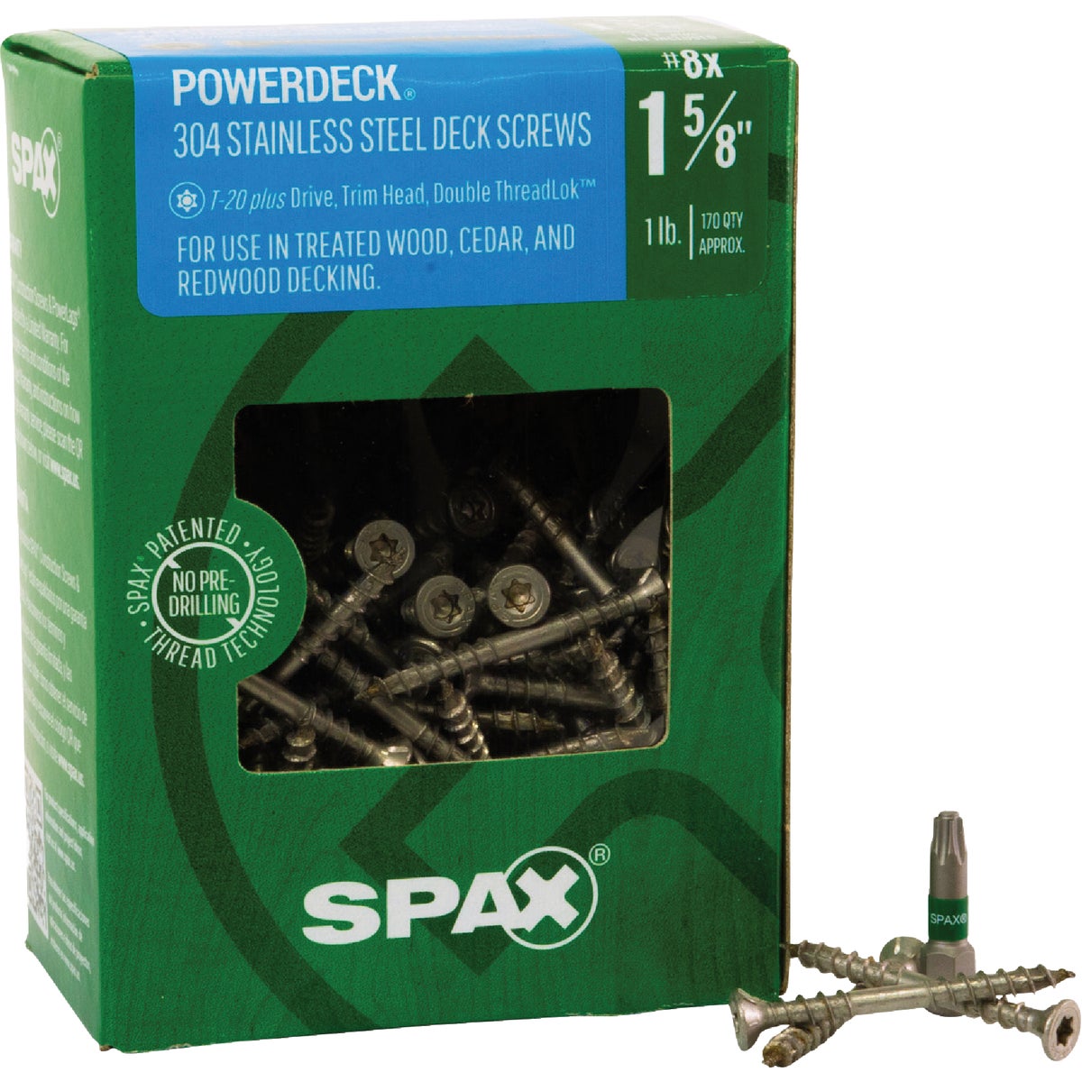 SPAX PowerDeck #8 x 1-5/8 In. T20 Plus Trim Head 304 Stainless Steel (Exterior Rated) Deck Screw (170-Count) Image 5