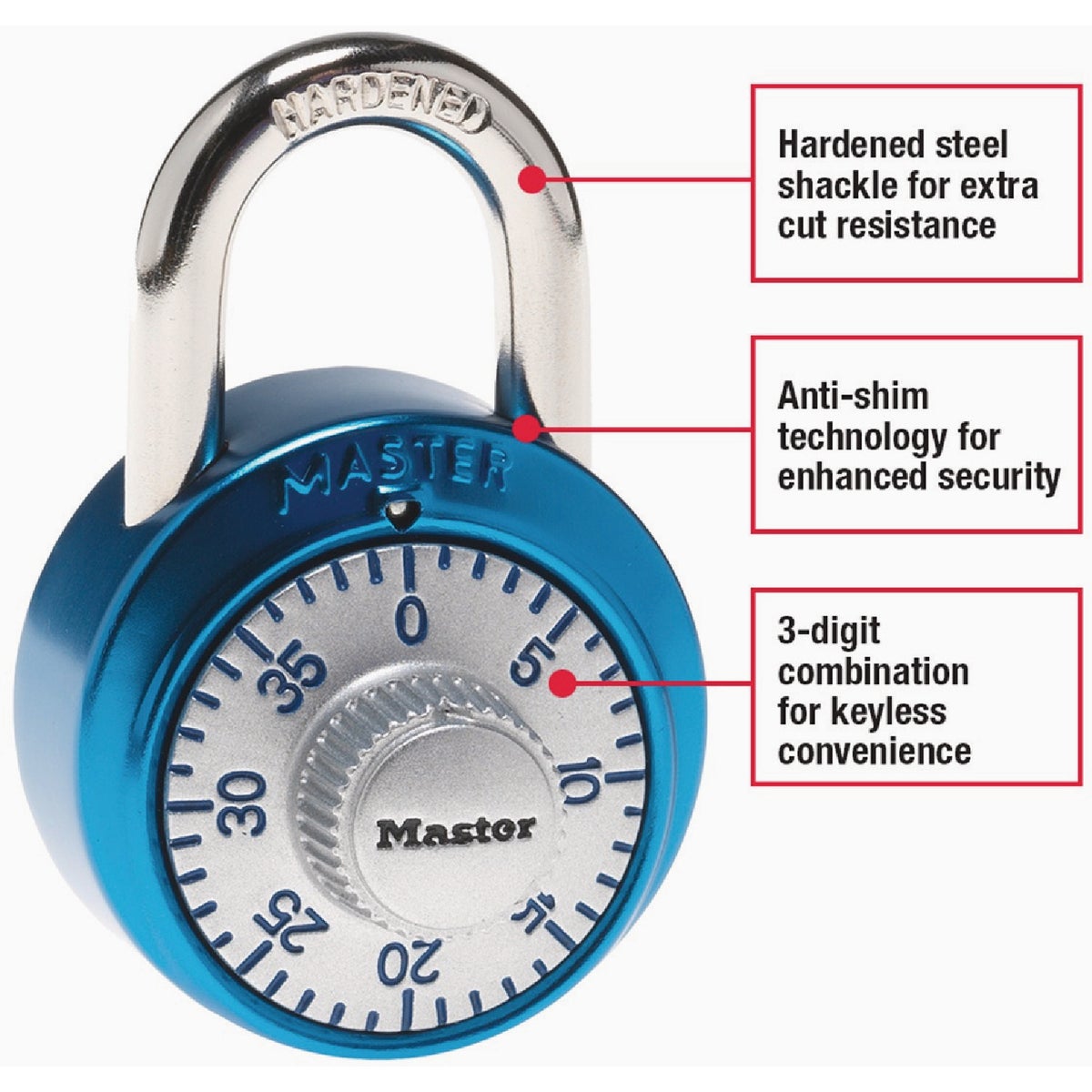 Master Lock 1-7/8 In. Combination Dial Padlock with Aluminum Cover Image 2