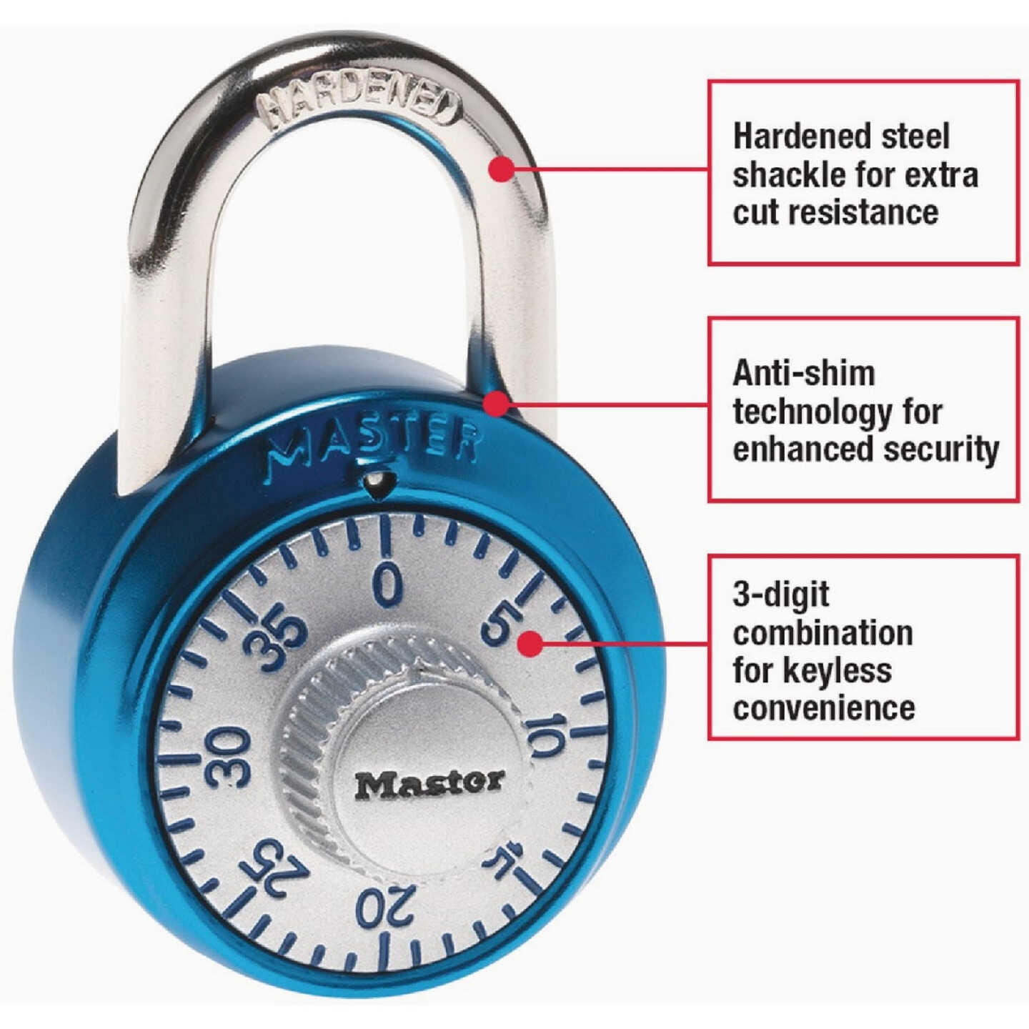 Master Lock 1-7/8 In. Combination Dial Padlock with Aluminum Cover Image 2