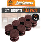 Super Sliders Gorilla Glue 3/4 In. Round Brown Felt Furniture Pads (16-Piece) Image 1