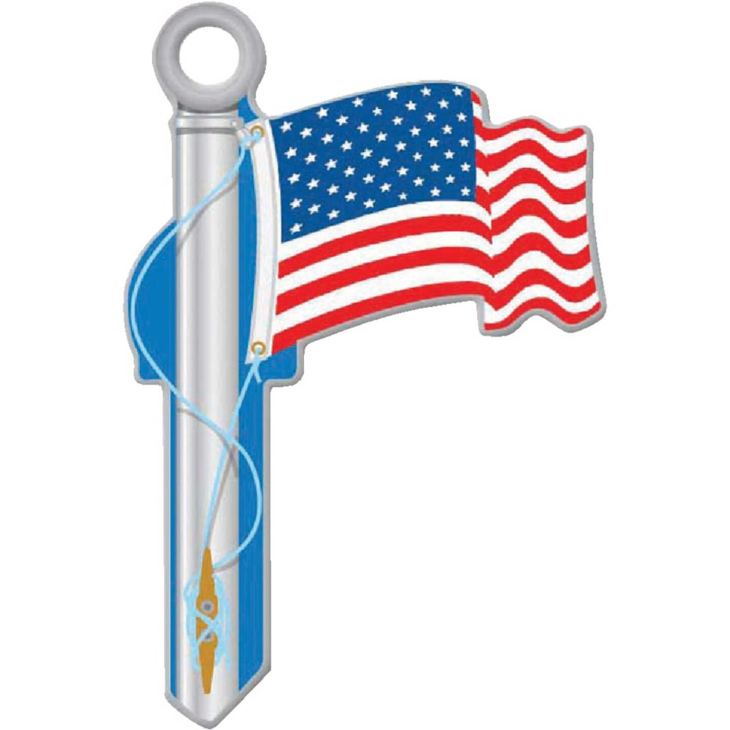 Lucky Line American Flag Design Decorative House Key, SC1 Image 1