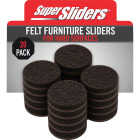 Super Sliders 3/4 In. Round Brown Felt Furniture Pads (20-Piece) Image 1