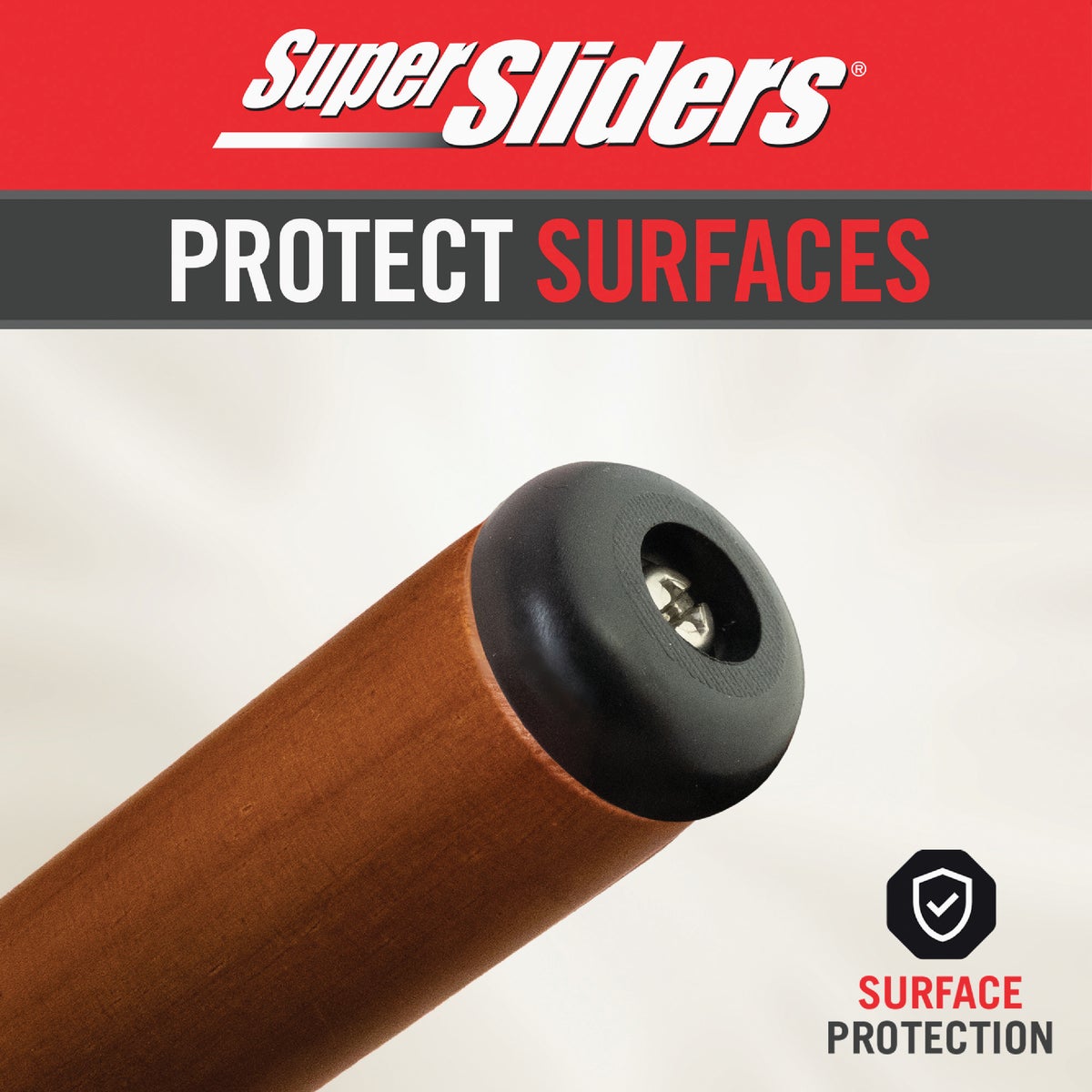 Super Sliders 1 In. Anti-Skid Screw-On Beige Furniture Pad (4-Piece) Image 5
