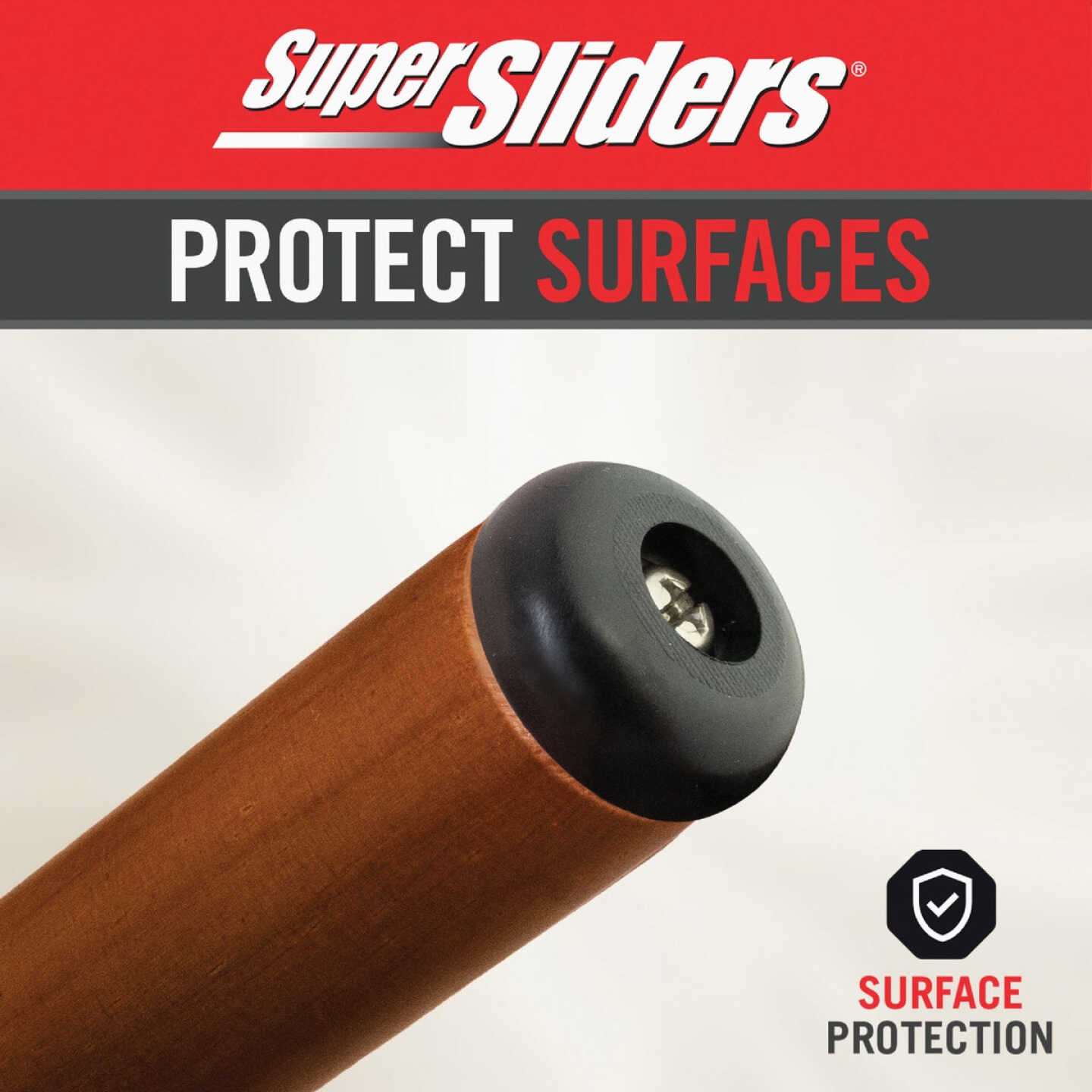 Super Sliders 1 In. Anti-Skid Screw-On Beige Furniture Pad (4-Piece) Image 5