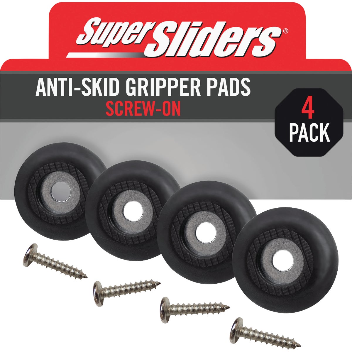 Super Sliders 1 In. Anti-Skid Screw-On Beige Furniture Pad (4-Piece)