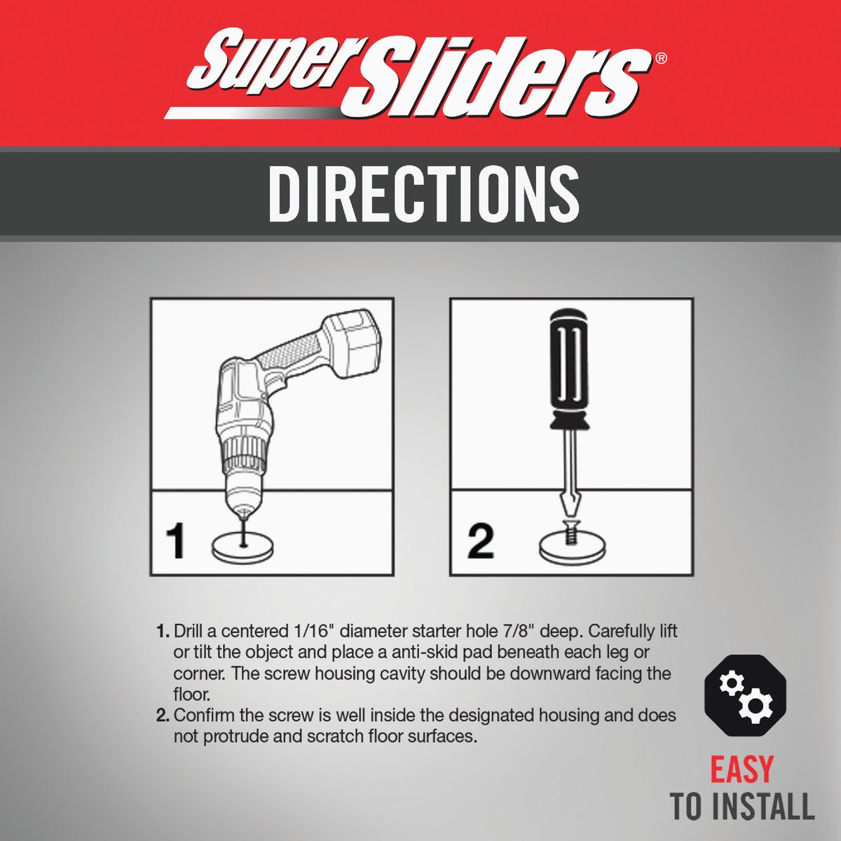 Super Sliders 1 In. Anti-Skid Screw-On Beige Furniture Pad (4-Piece) Image 6