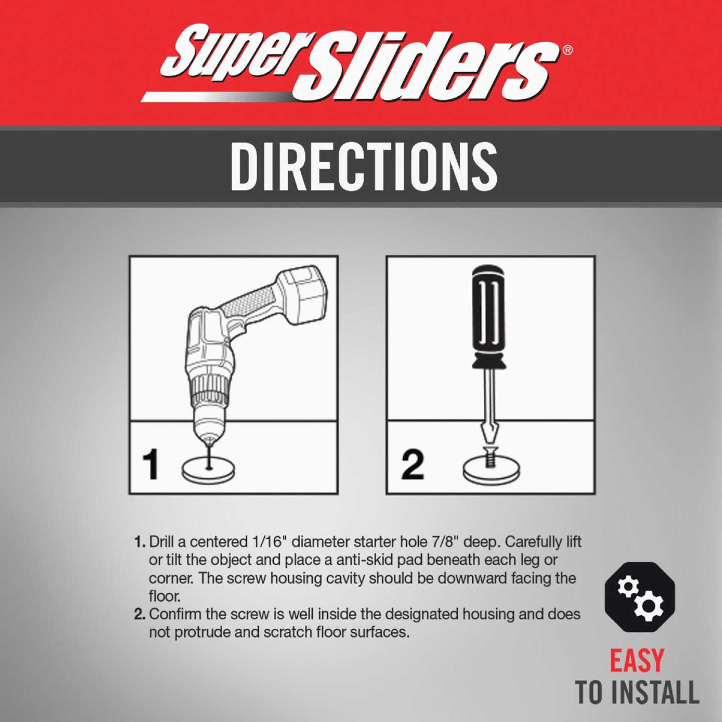 Super Sliders 1 In. Anti-Skid Screw-On Beige Furniture Pad (4-Piece) Image 6