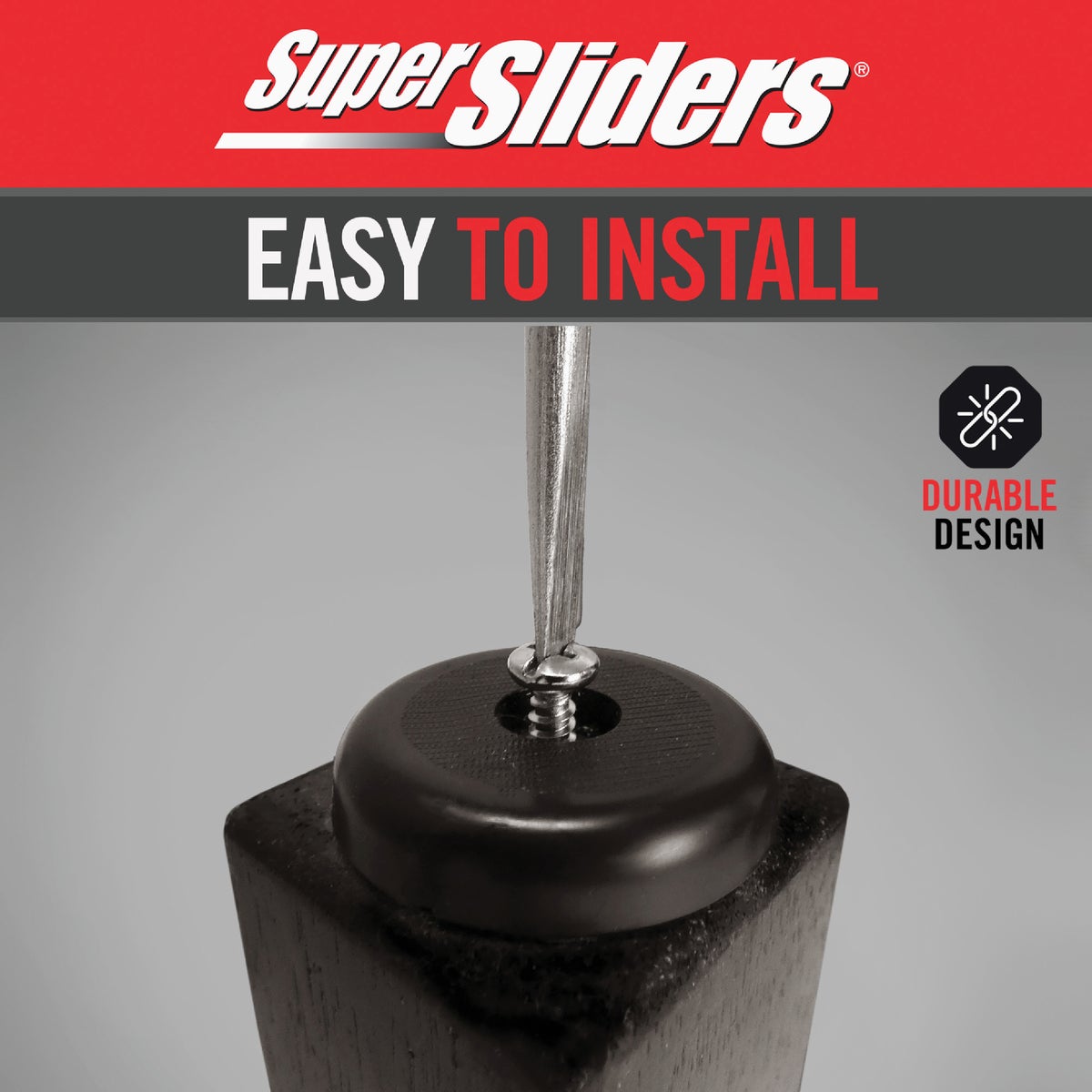 Super Sliders 1 In. Anti-Skid Screw-On Beige Furniture Pad (4-Piece) Image 3