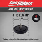 Super Sliders 1 In. Anti-Skid Screw-On Beige Furniture Pad (4-Piece) Image 2