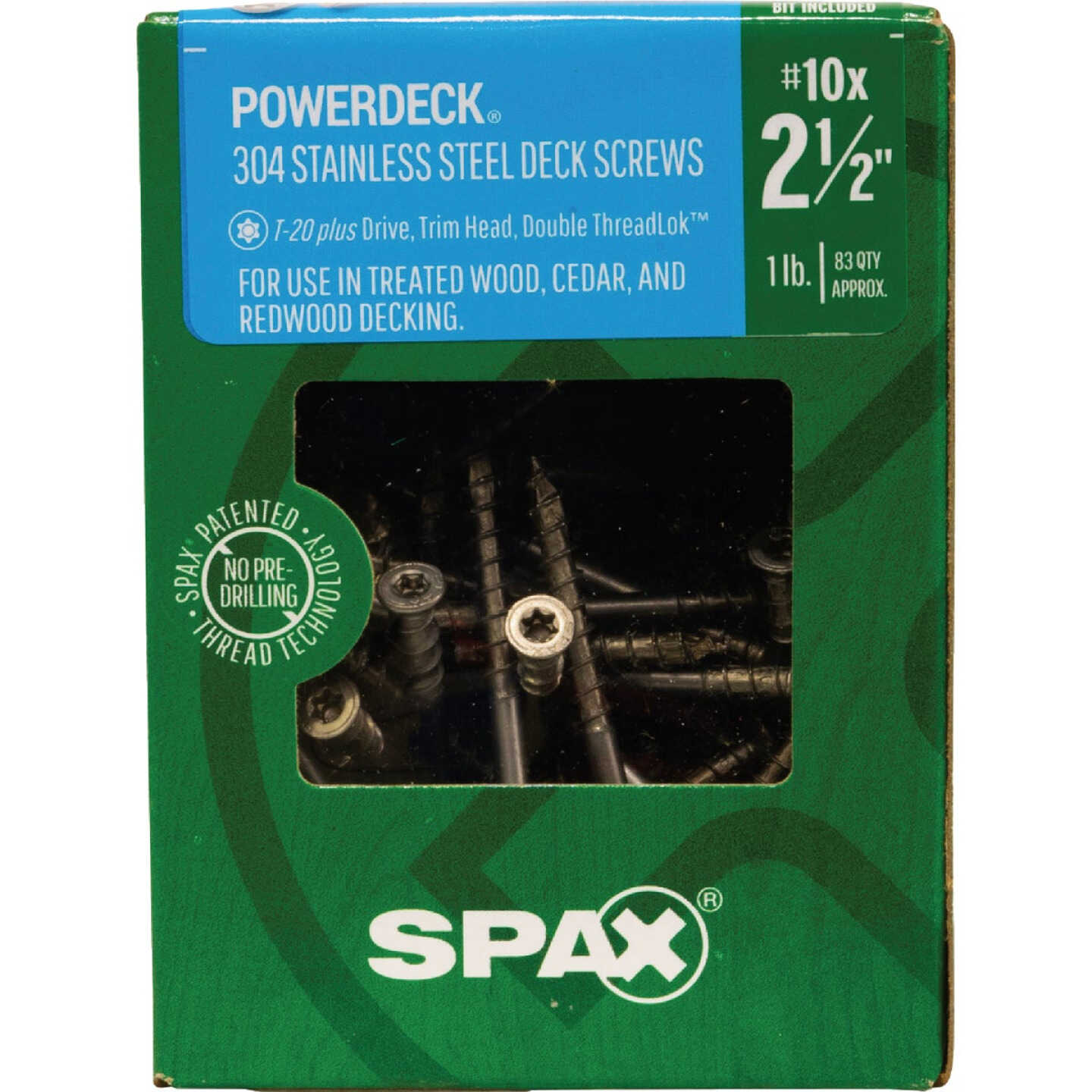 SPAX PowerDeck #10 x 2-1/2 In. T20 Plus Trim Head 304 Stainless Steel (Exterior Rated) Deck Screw (83-Count) Image 6