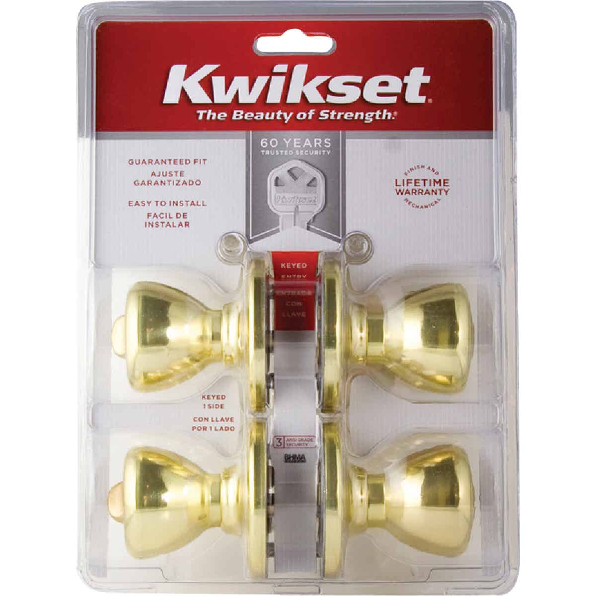 Kwikset Polished Brass Door Knob Combo Image 2