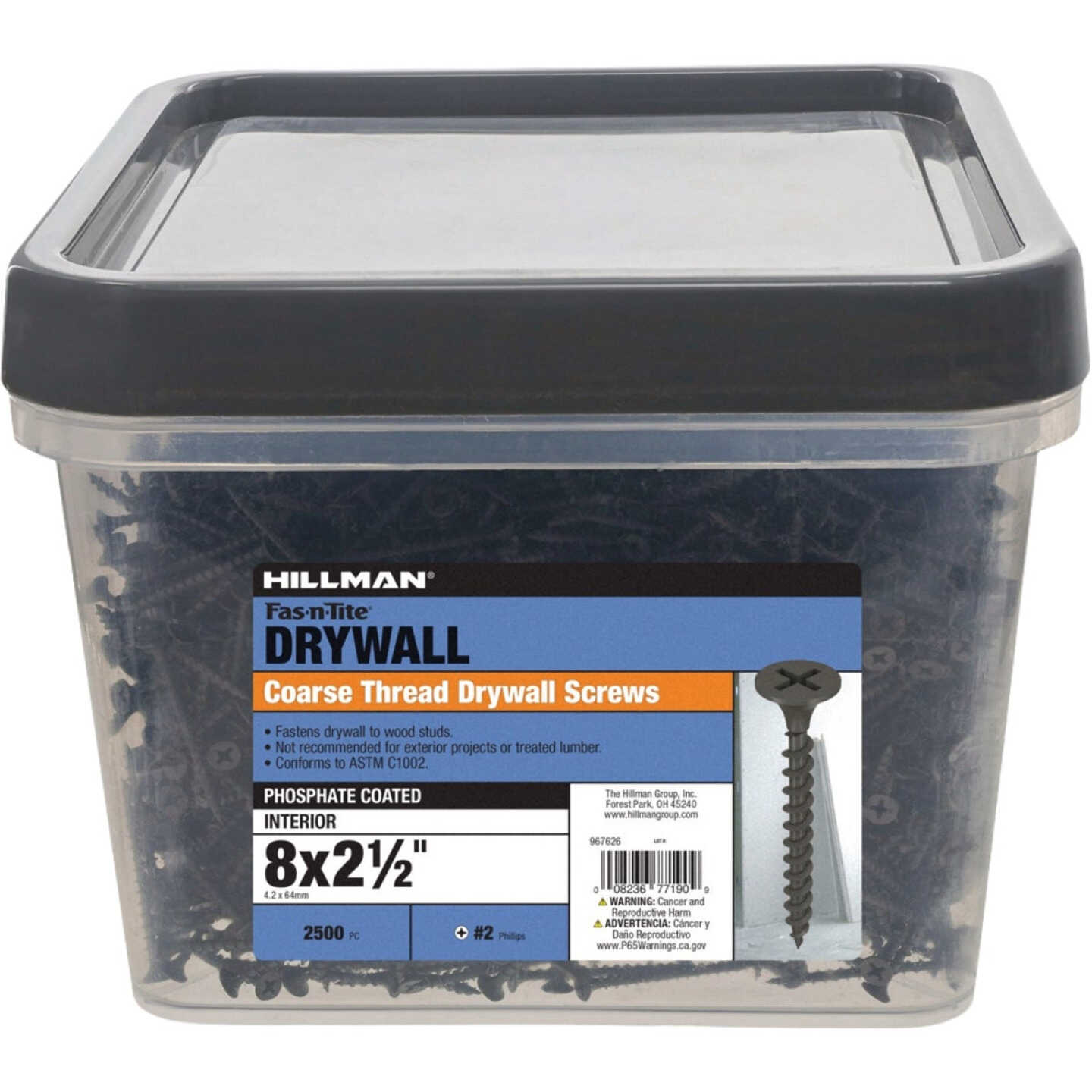 Hillman Fas-N-Tite #8 x 2-1/2 In. Coarse Thread Black Phosphate Drywall Screw (2500-Count) Image 2