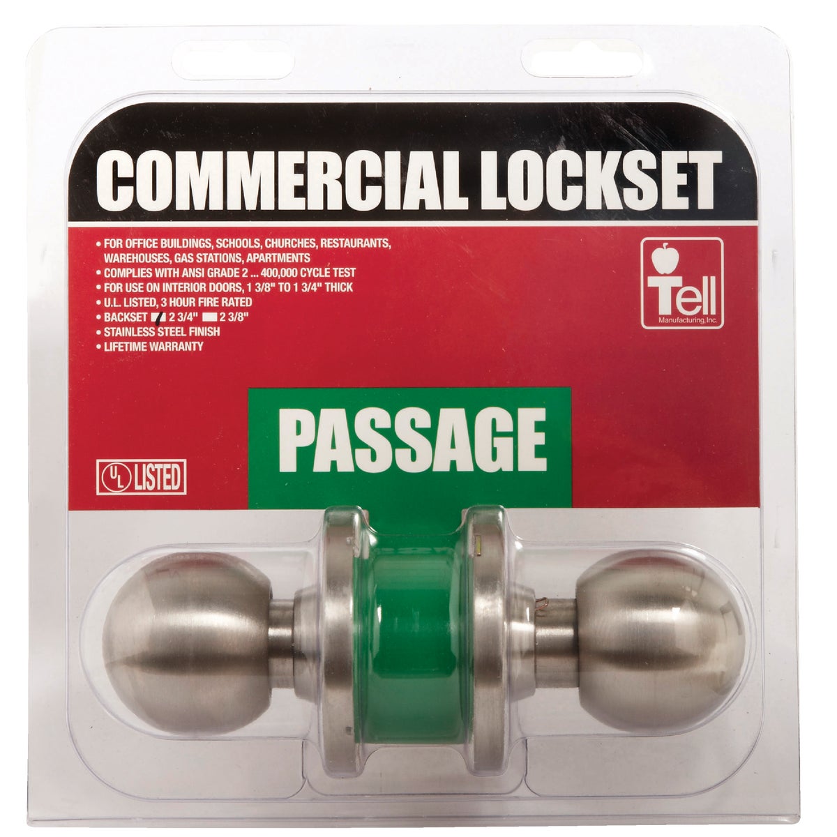 Tell Stainless Steel Hall & Closet Door Knob Image 2