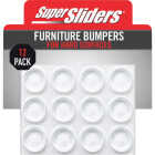 Super Sliders 1/2 In. Clear Round Furniture Wall Bumper (12-Pack) Image 1