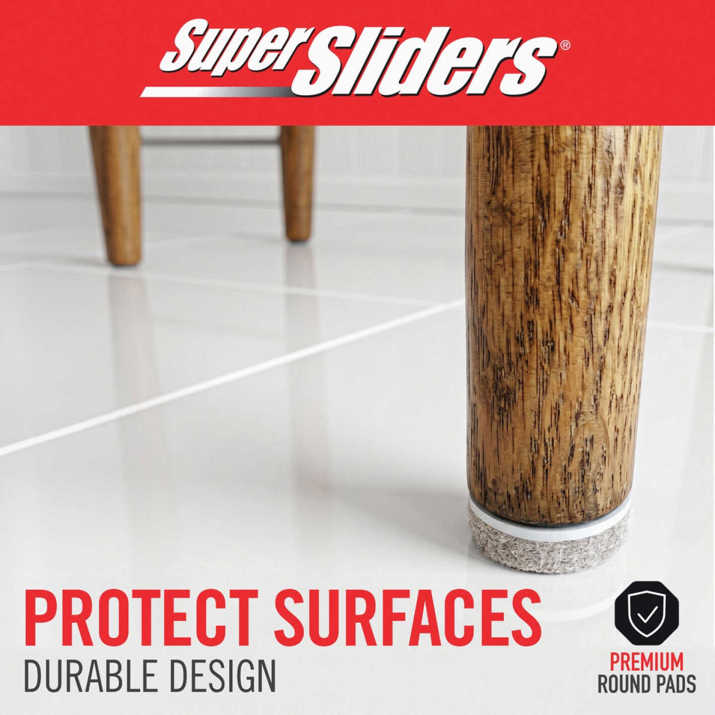 Super Sliders 1 In. Round Beige Felt Furniture Pads (16-Piece) Image 5