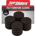 Super Sliders 1 In. Round Brown Felt Furniture Pad (16-Piece) Image 1
