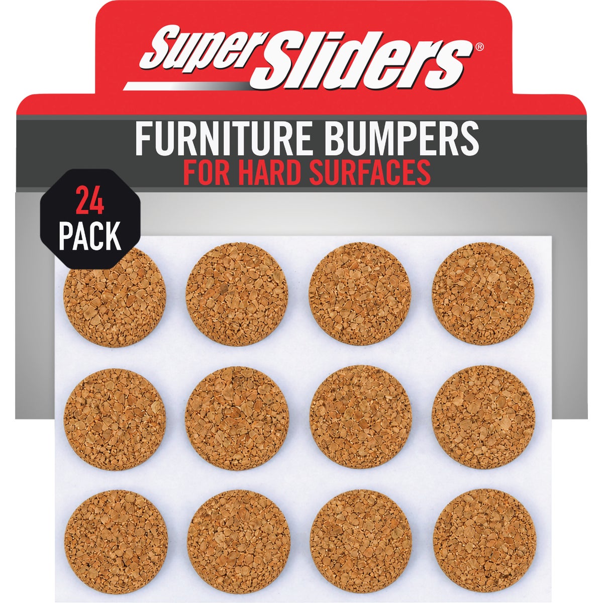 Super Sliders 1/2 In. Bumpers Round Cork Furniture Pads (24-Piece)