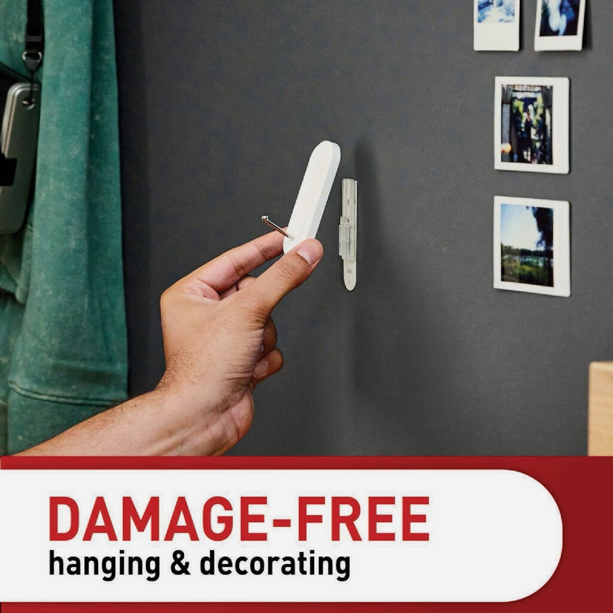 Command Large Wire Hook, White, 3 Hooks, 8 Strips Image 4