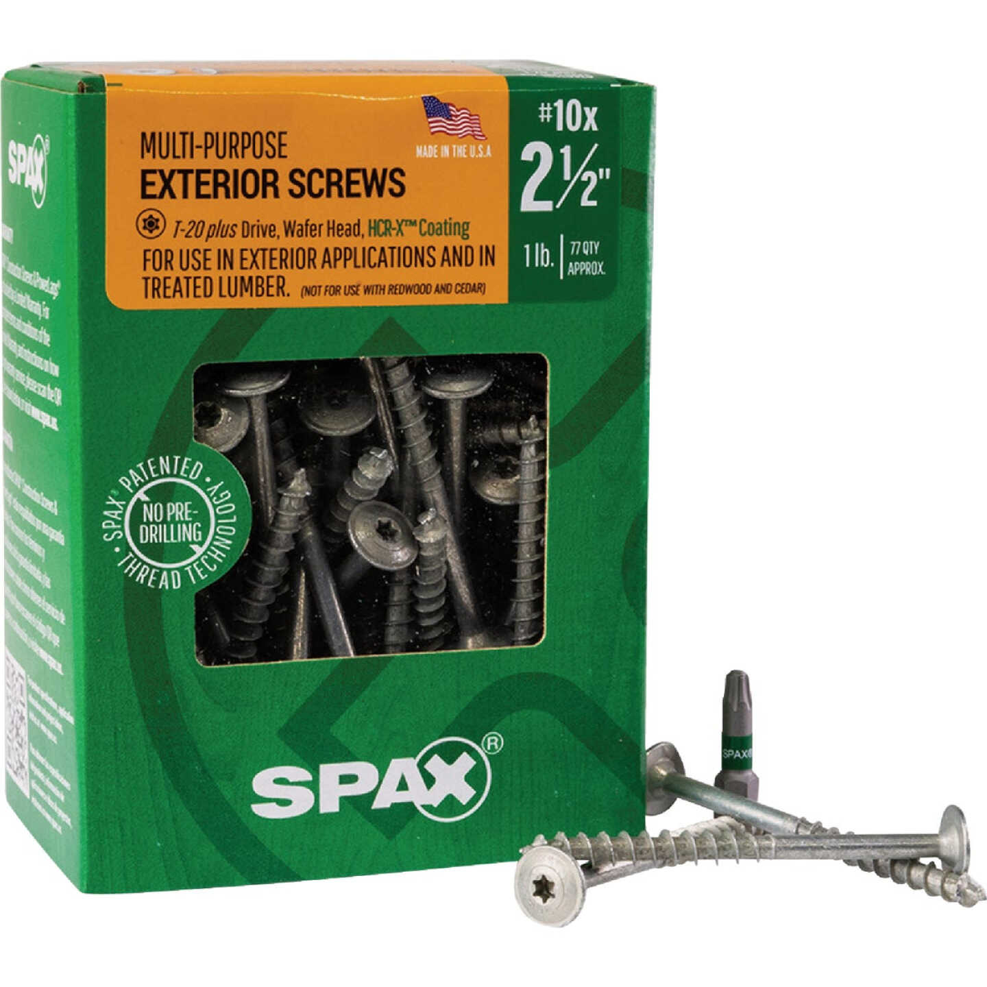 SPAX #10 x 2-1/2 In. T20 Plus Wafer Head HCR-X (Exterior Rated) Wood Screw (77-Count) Image 6