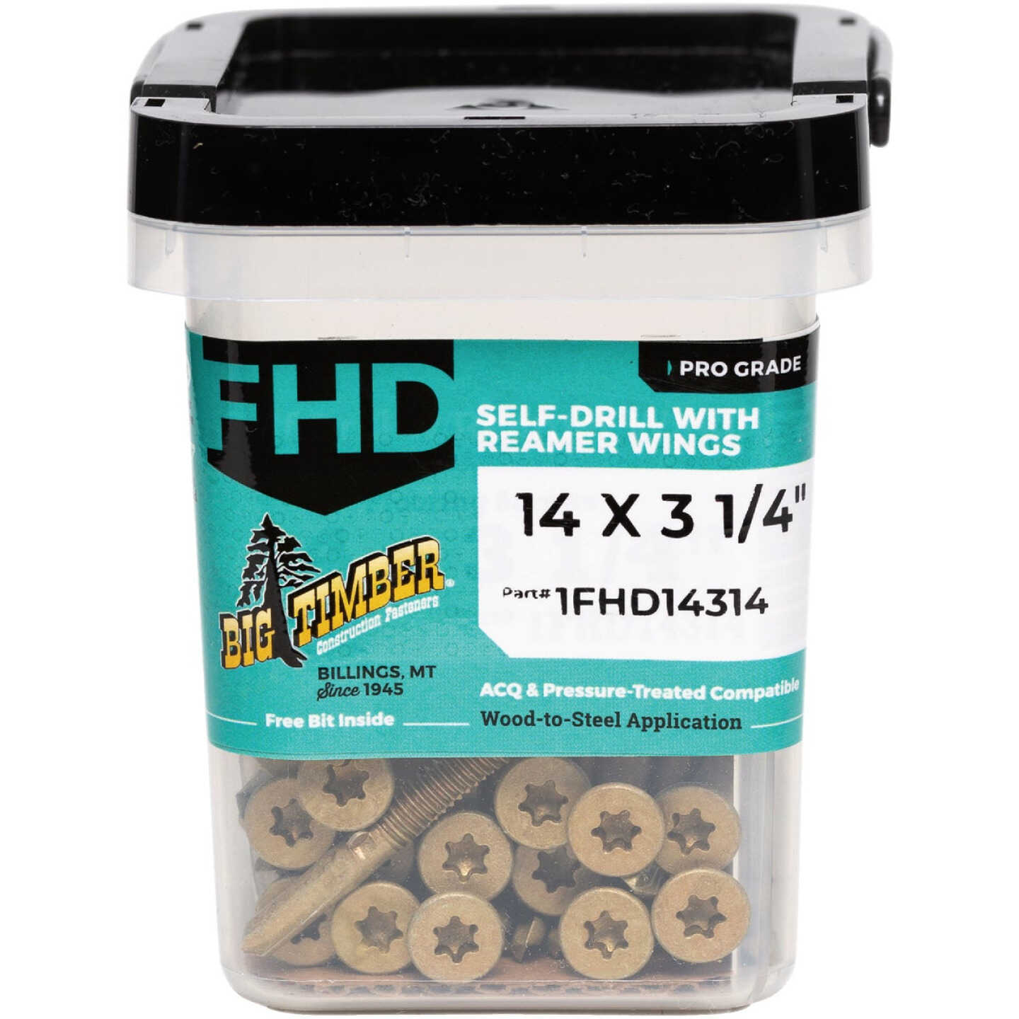 Big Timber #14 x 3-1/4 In. Flat Head Self-Drilling Wood to Metal Screw (1 Lb.) Image 1