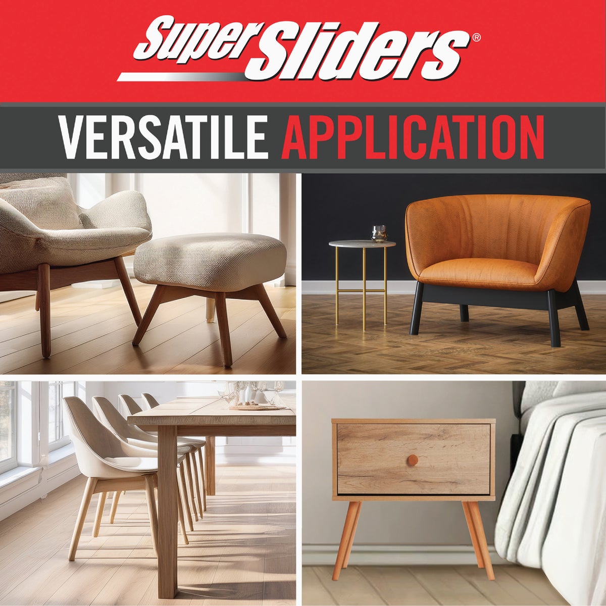 Super Sliders 1 In. Tap-On Round Beige Felt Furniture Pads (8-Piece) Image 6