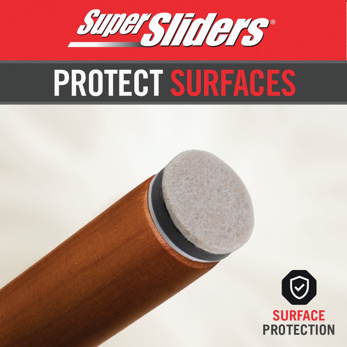 Super Sliders 1 In. Tap-On Round Beige Felt Furniture Pads (8-Piece) Image 5
