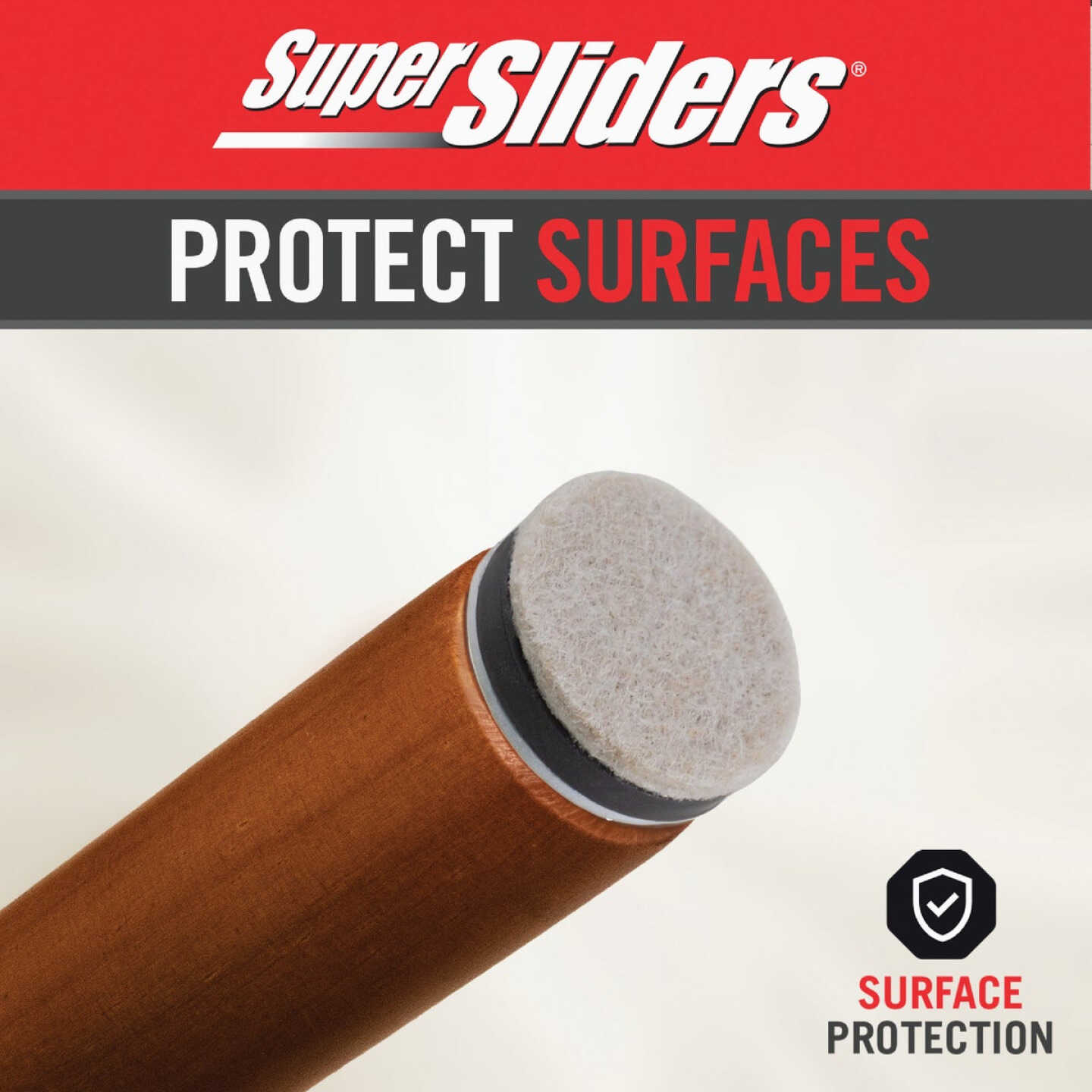 Super Sliders 1 In. Tap-On Round Beige Felt Furniture Pads (8-Piece) Image 5