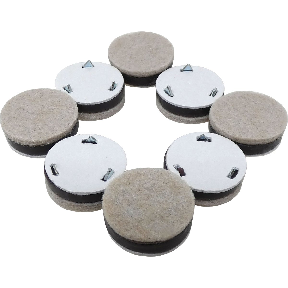 Super Sliders 1 In. Tap-On Round Beige Felt Furniture Pads (8-Piece) Image 8