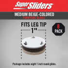 Super Sliders 1 In. Tap-On Round Beige Felt Furniture Pads (8-Piece) Image 7