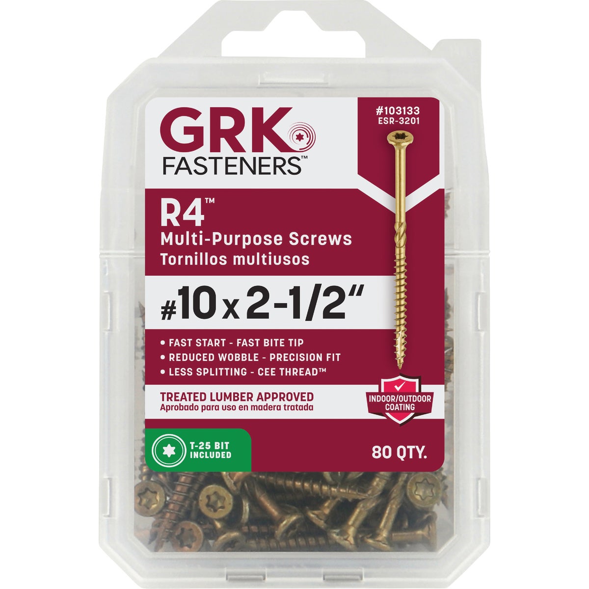 GRK R4 #10 x 2-1/2 In. Star Drive Multi-Purpose Wood Screw (70-Count) Image 6