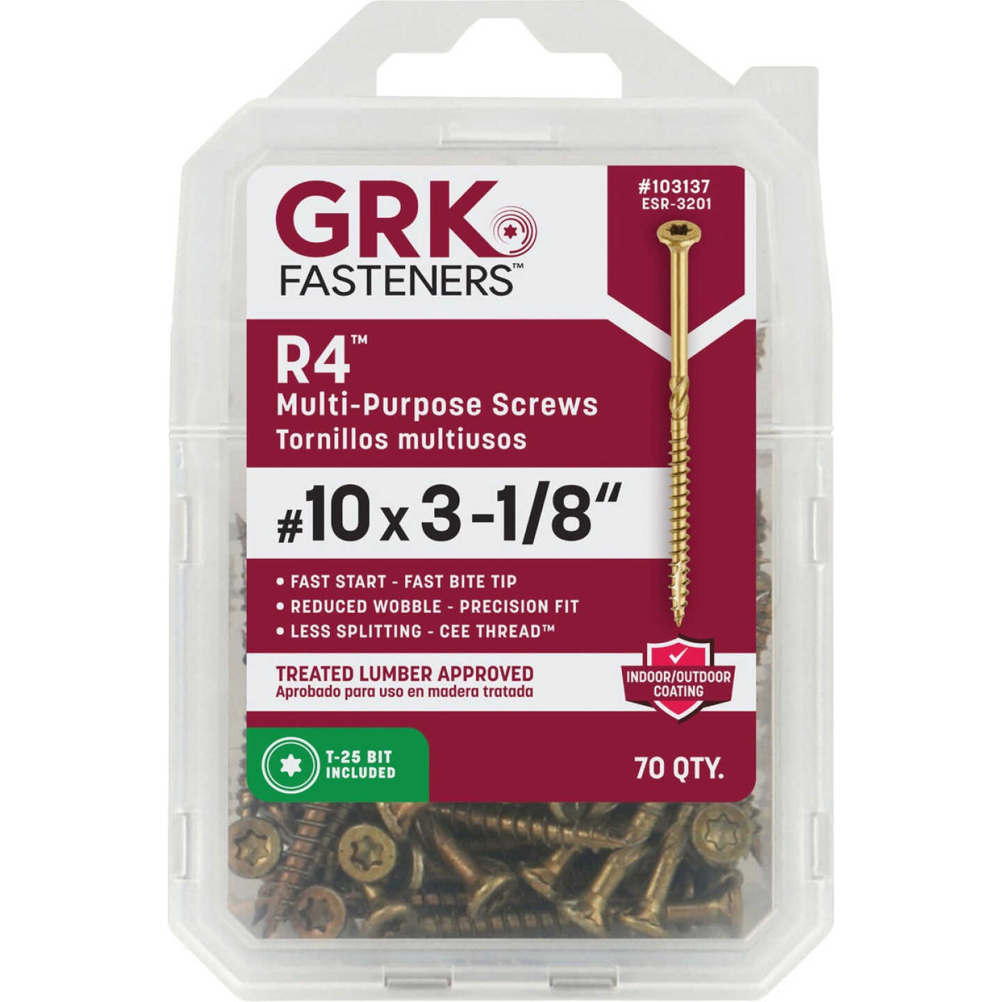 GRK R4 #10 x 3-1/8 In. Star Drive Multi-Purpose Wood Screw (70-Count) Image 6