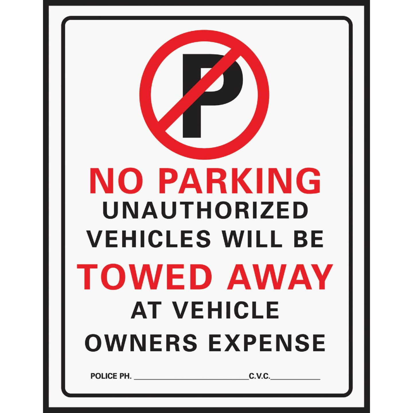 Hy-Ko Commercial Grade Plastic Sign, No Parking Image 1