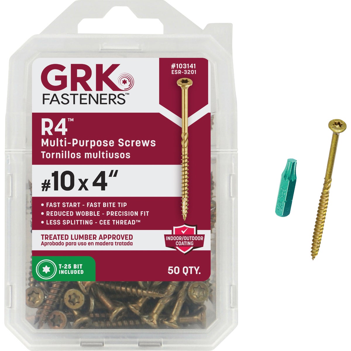 GRK R4 #10 x 4 In. Star Drive Multi-Purpose Wood Screw (50-Count)