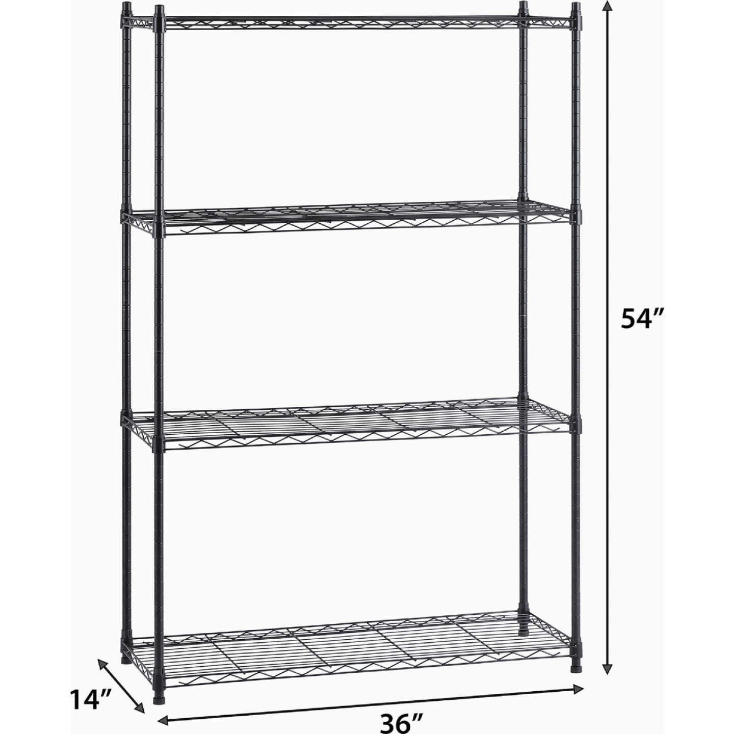 Muscle Rack 36 In. x 14 In. x 54 In. 4-Tier Black Wire Shelving Unit Image 2