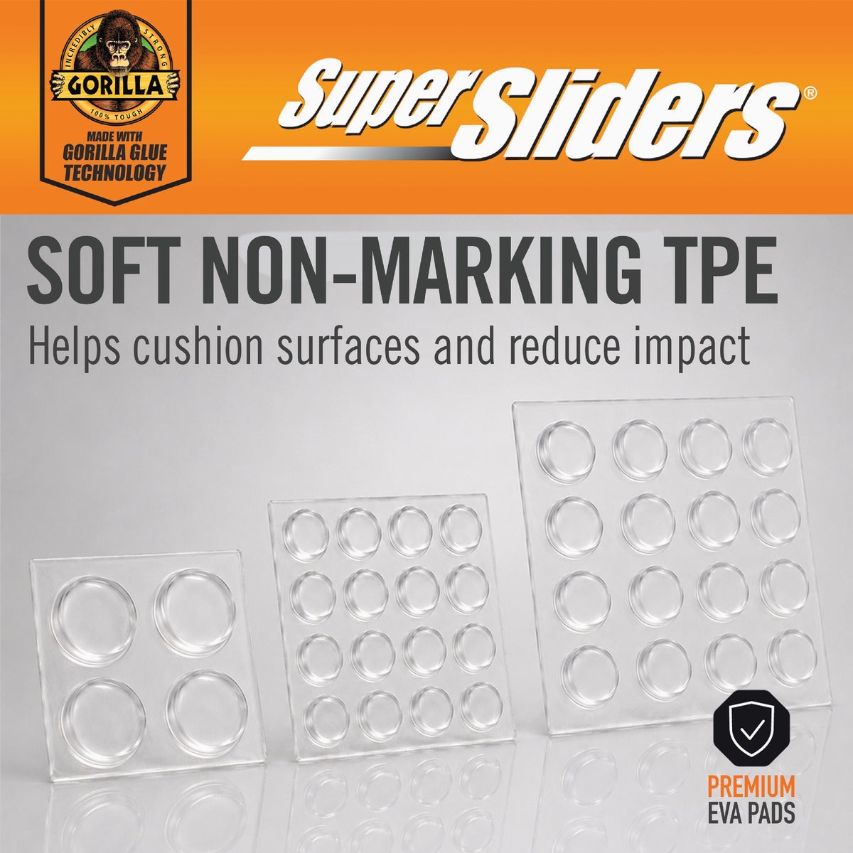 Super Sliders Gorilla Glue Clear Round Furniture/Wall Bumpers (36-Count) Image 4
