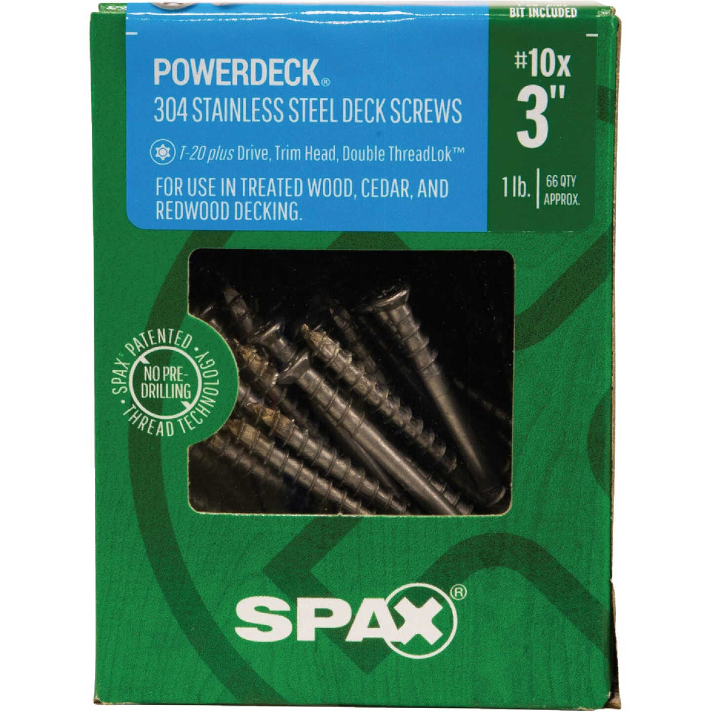 SPAX PowerDeck #10 x 3 In. T20 Plus Trim Head 304 Stainless Steel (Exterior Rated) Deck Screw (66-Count) Image 6