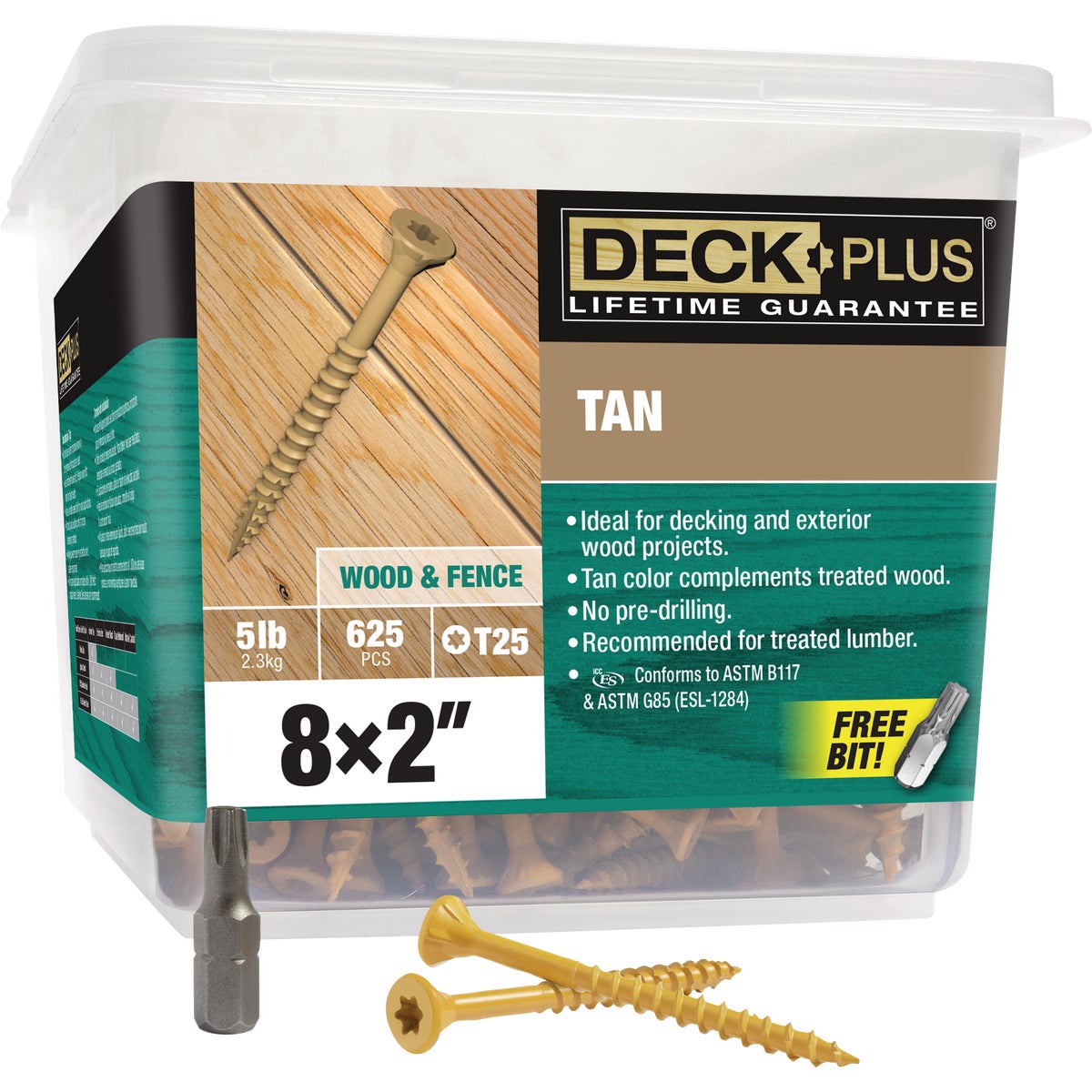 Hillman Deck Plus #8 x 2 In. Tan Deck Screw (625-Count)