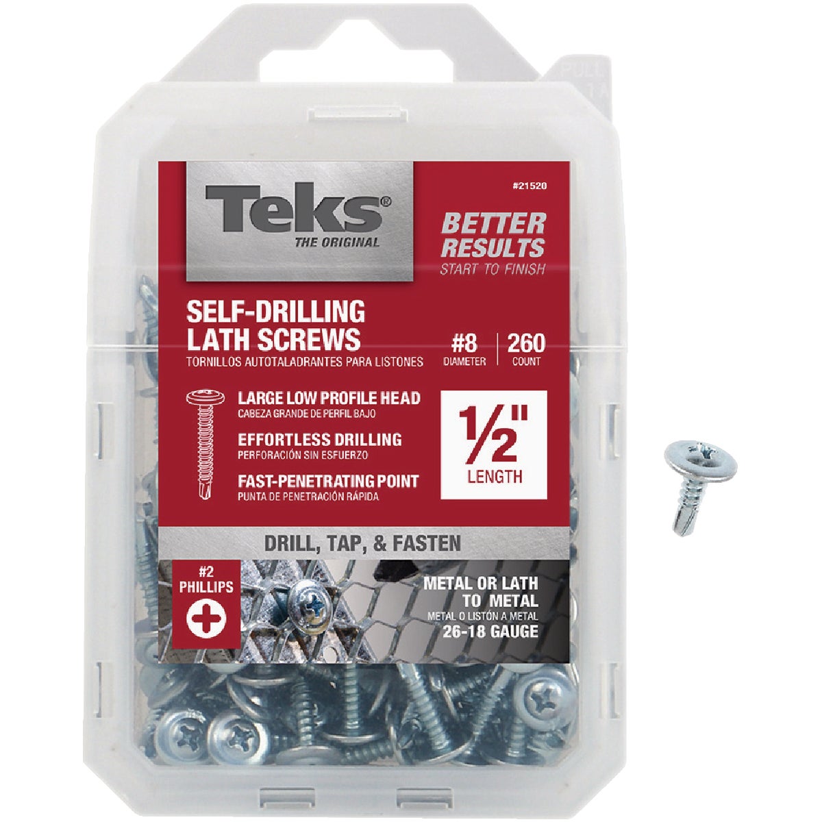Teks #8 x 1/2 In. Modified Truss Head Drill Point Lath Screw (260-Count)