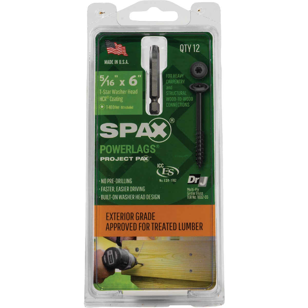 SPAX PowerLags 5/16 In. x 6 In. T40 Washer Head HCR (Exterior Rated) Lag Screw (12-Count) Image 5