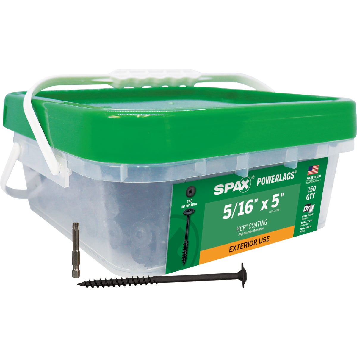 SPAX PowerLags 5/16 In. x 5 In. T40 Washer Head HCR (Exterior Rated) Lag Screw (150-Count) Image 5