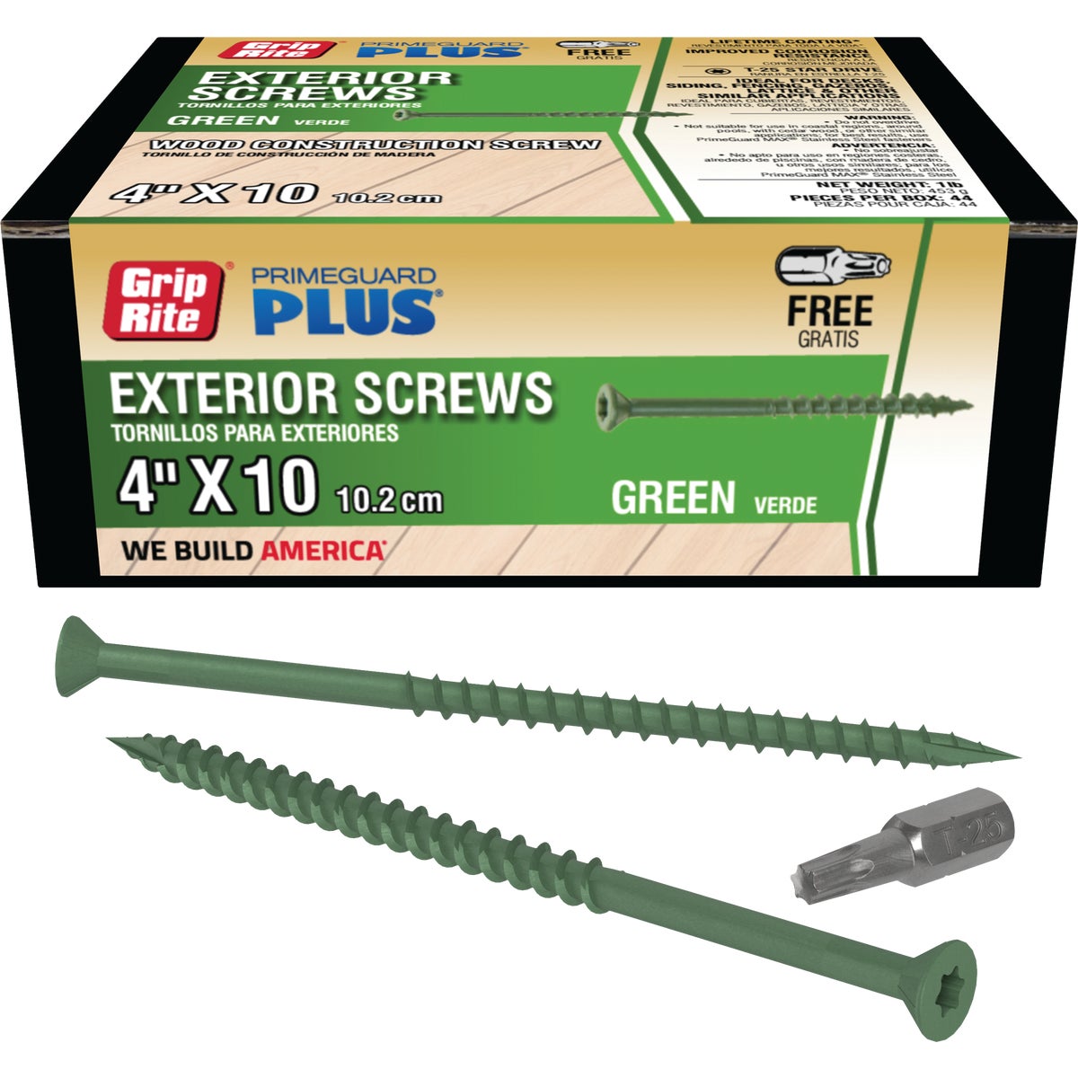 Grip-Rite PrimeGuard Plus 4 In. x 10 ga Star Drive Green Self-Drilling Exterior Screw (1 Lb.)